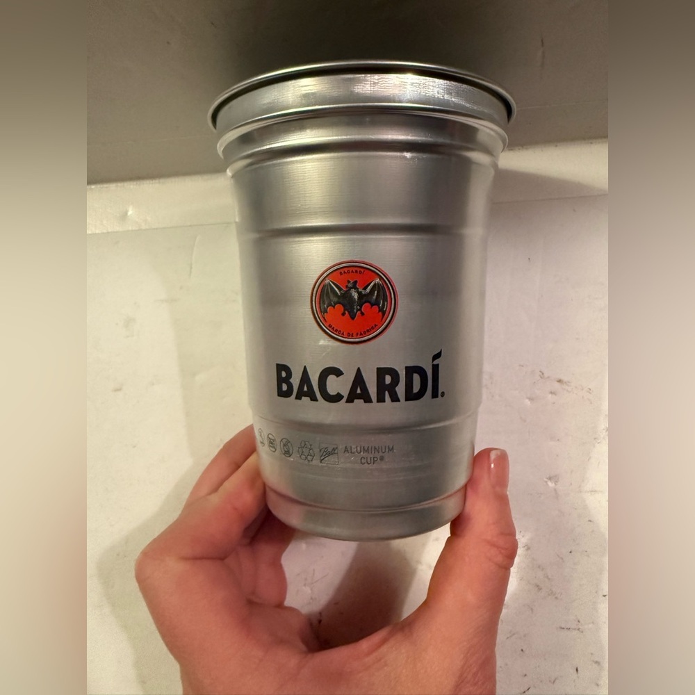 Bacardi Silver Aluminum Cup